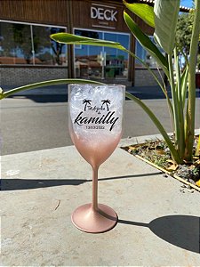 Kit 2 Taças de Vinho 340 ml Degrade Personalizadas Aniversário Brinde Presente Casamento