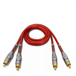 Cabo Rca 1 Metro - Prime Plug - Metal Vermelho - Tech One Svart.