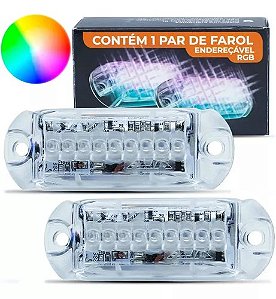 Kit Strobo Ajk 2 Faróis 3w Rítmica Batida Som + Voltímetro