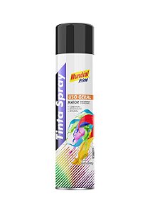 Tinta Spray Uso Geral Preto Fosco - 400 ML - Mundial Prime.