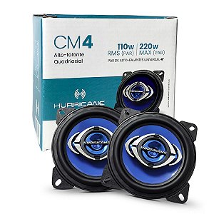 Par Alto Falante Quadrixial Hurricane CM 4 - Azul - 4 Polegadas.