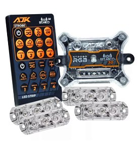 Kit Strobo Ajk Rítmico 3.0 com 4 faróis - Controle - 6w.