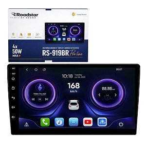Multimídia Android e Carplay Roadstar RS919BR Pro Line - 9 polegadas.