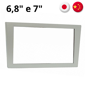 Moldura 2387 - 2 Din 6,8" e 7" - Chinês e Japonês - Prata - Fiamon.