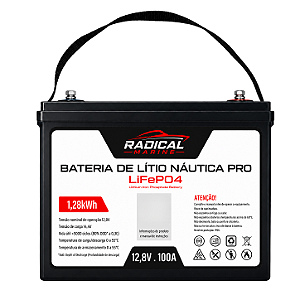 Bateria de Lítio Pro Náutica 12V/100A - Radical Marine.