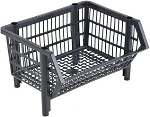 Cesto Plástico Empilhável Pequeno - CESTO EXPOSITOR