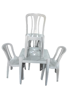 JOGO DE MESA C/ 4 CADEIRAS BISTRO ARCOS BRANCA