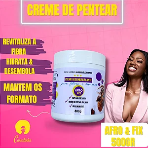 Creme de pentear cabelo de fibra Bio Fibra/orgânico/Human Hair/Fibra de Proteína AFRO & FIX 500g Cabelo Cacheado Cabelo