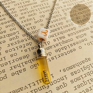 Colar Signo + nome no arroz ( Aço inox )