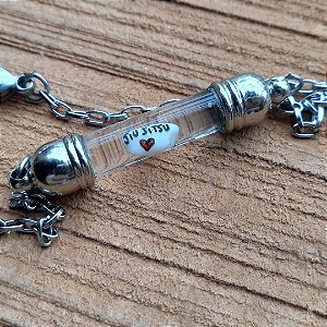 Pulseira + nome no arroz ( Aço inox )