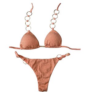 Biquíni Ocre Lurex