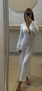 Vestido Longo Tricô Branco