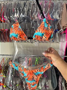 Biquíni Asa Delta Imita Fita Estampa Cancum