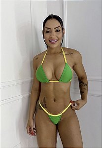 Biquíni Fita Regulagem Verde e Amarelo Brasil
