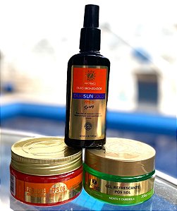 Kit Bronze Completo - Óleo Bronzeador, Parafina Bronzeadora de Cenoura e Gel Pós-sol