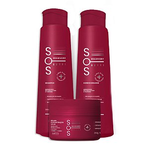 KIT SOS (shampoo 300ml, condicionador 300ml e máscara 250g)