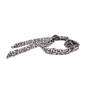 Headband Turbante Animal Print Marrom com Flor