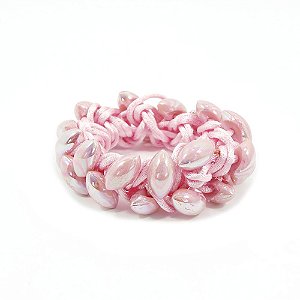 Scrunchie Rosa Entrelaçado com Navetes