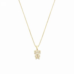 Colar Dourado Menina Folheado a Ouro 18K