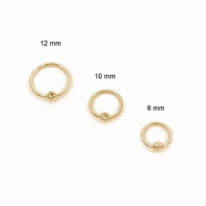 Piercing Captive Folheado Dourado com Zircônia