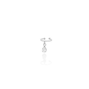 Brinco Piercing De Pressão Ear Cuff Gota Zircônia Rommanel