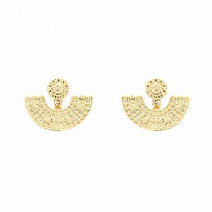 Brinco Ear Jacket Finesse Folheado a Ouro 18k