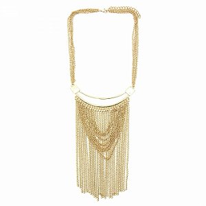 Maxi Colar Dourado com Franjas