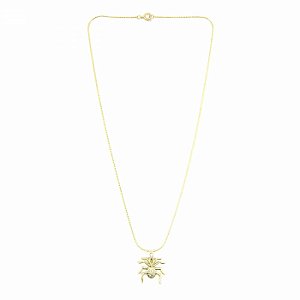 Colar Dourado com Pingente de Aranha