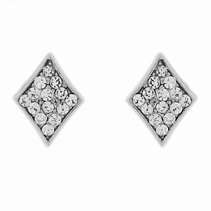 Brinco Prateado Naipe de Ouro de Strass