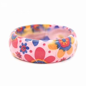 Pulseira Bracelete Rosa com Flores