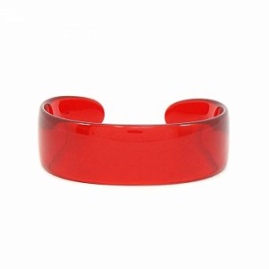 Pulseira Bracelete Acrílico Vermelho Transparente