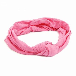 Headband Turbante Rosa Claro com Nó