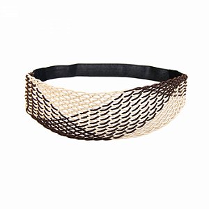 Headband Largo Marrom e Bege