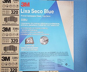 Lixa Seca Blue 320 3M 50 unidades