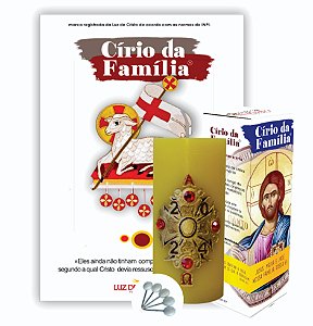 Círio da Família 7x15 cm Esculpido na Caixa