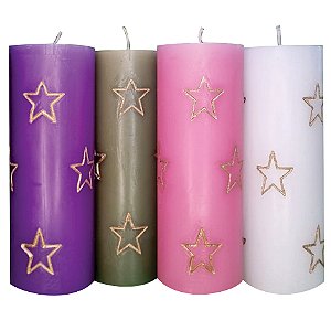 Conjunto Velas do Advento Estrelas