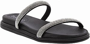 Chinelo Beira Rio Slip On Flat Strass Camurça 8488.105