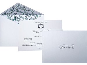 Convite Tradicional Clássico com Floral