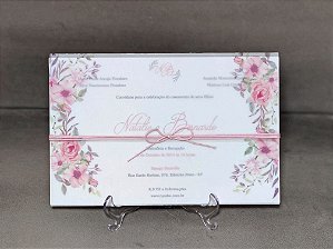 Convite Floral com Transparência