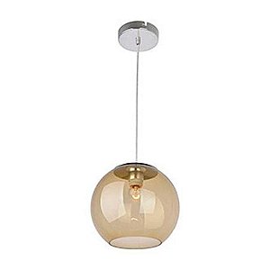 PENDENTE GLOBE ACRILICO 25CM 1 LUZ E AMABAR