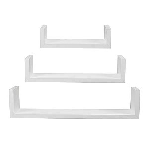 KIT 3 PRATELEIRAS U DECORARE BRANCO