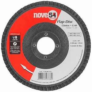 FLAP DISCO CONICO 4.1/2 G60 C.FIBRA VONDER
