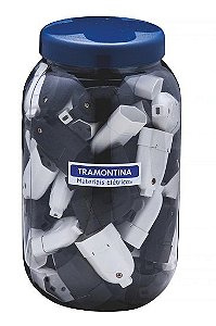 PLUG FEMEA TRAMONTINA 2P+T PRETO/BRANCO