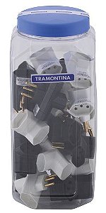 PLUG T 2P+T 10A/250V BRANCO/PRETO