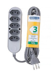 EXTENSAO 2P+T 10A TRAMONTINA 5 TOM.3 M