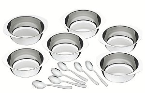 JOGO ACO INOX P/ SOBREMESA 12 PCS