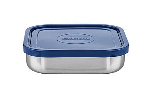 POTE QUADRADI INOX 0,8L TAMPA AZUL