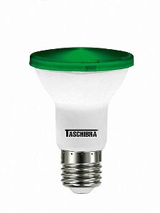 LAMPADA LED PAR 20 IP 65 6W VERDE E-27 TASCHIBRA