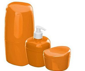 KIT ACESSORIOS P/ BANH.3 PECAS LARANJA