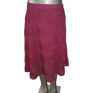 Saia Rosa de Tule Fitado Plus Size Tamanho G1